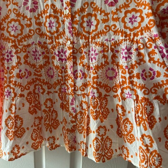 NWT Ro's Garden Vanessa Pintuck Boho Floral Casual Button Up Shirt Size Large - Picture 10 of 11